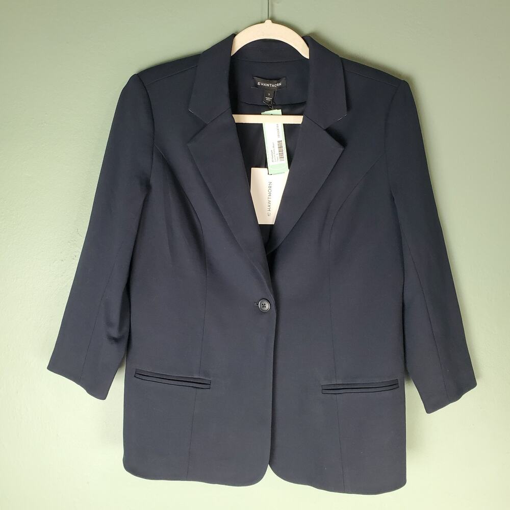41 Hawthorn Womens Navy Blue Everett Ponte Blazer Size Large Stitch Fix